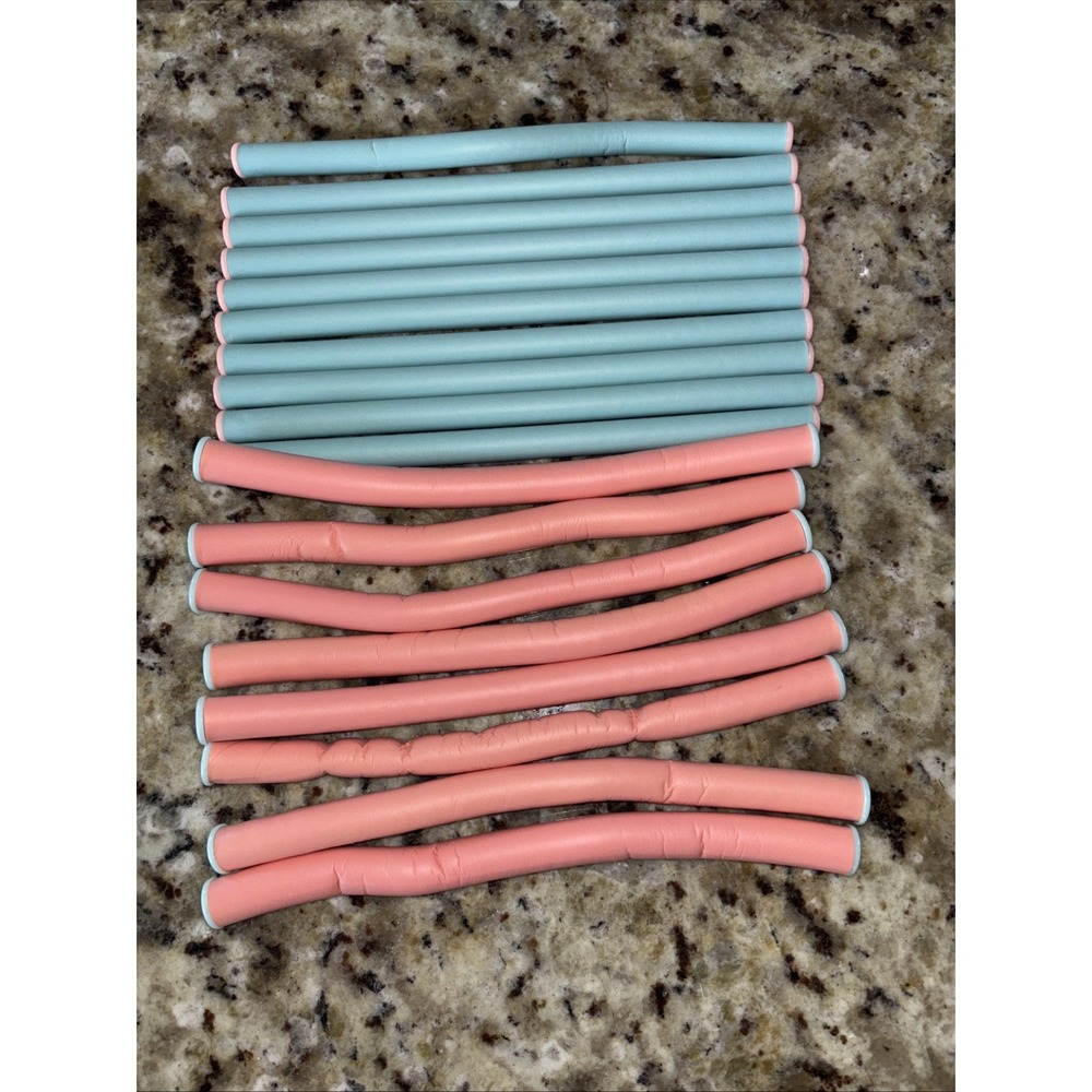 Conair Spiral Rollers Mint Coral 18-piece Target foam flexible curlers 8" 3531